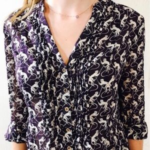 Anthropologie Maeve Monkey Print Tunic Sz 12